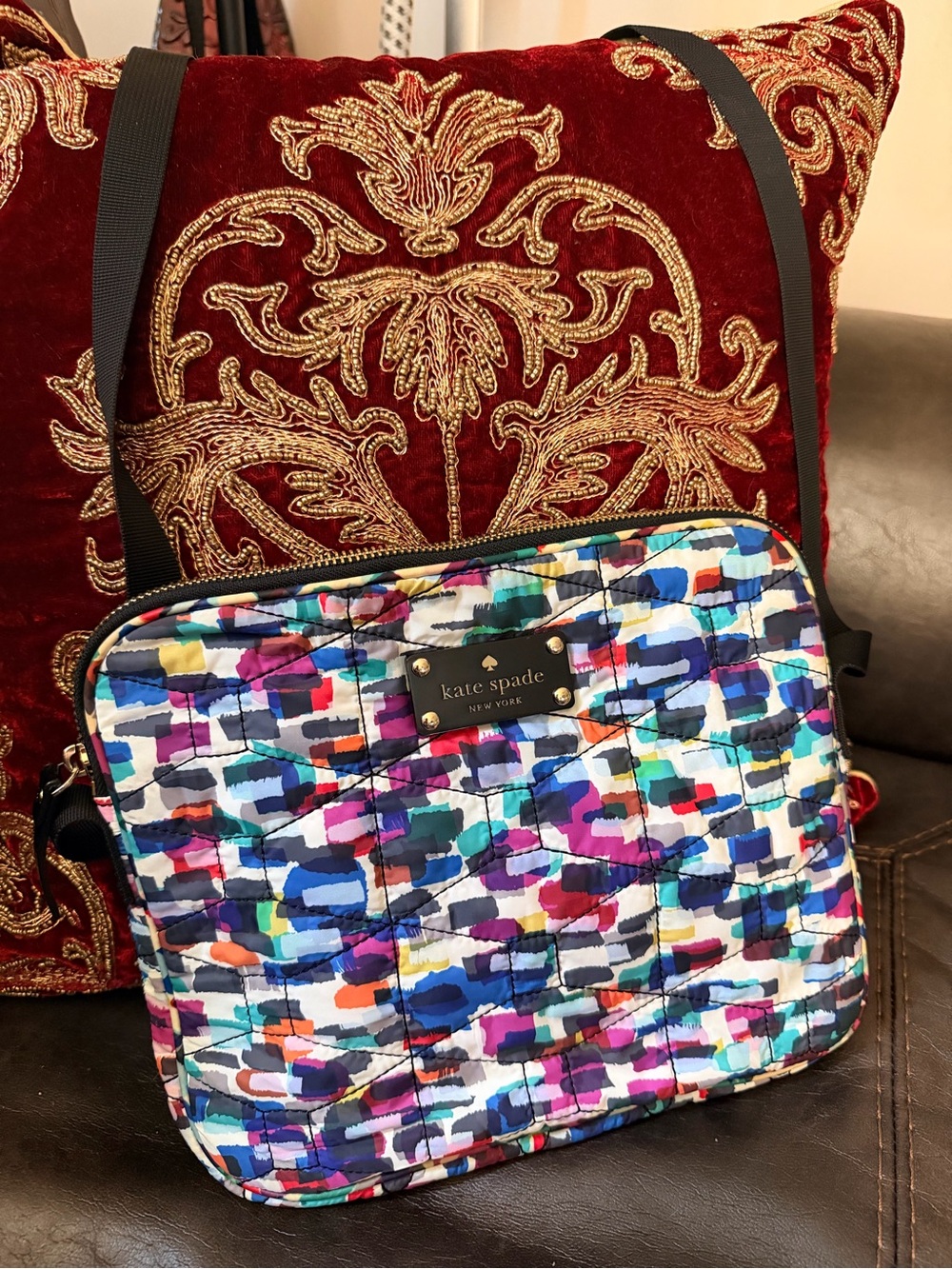 kate spade Multicolor Abstract Print Crossbody Bag. NWOT